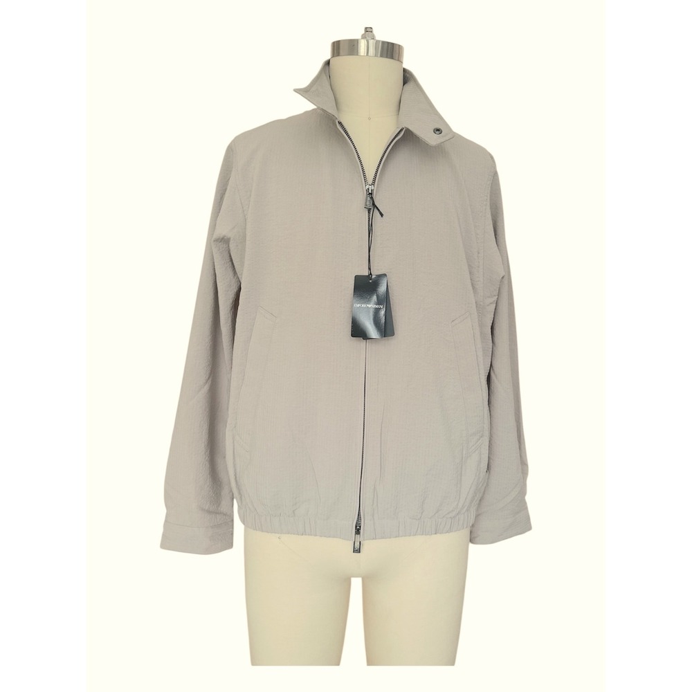 Emporio Armani Mens Blouson Jacket Taupe Full Zip EM000993 Size 48